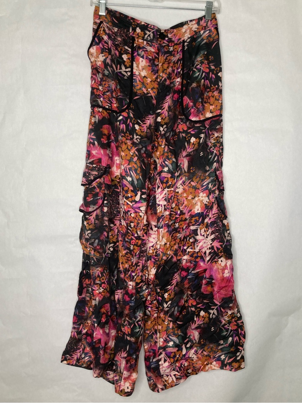 By Anthropologie Cargo Wide leg Pants Women's M Medium Floral Cargo High Viscose